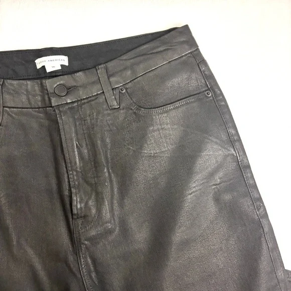 NWOT Good American Black Coated Midrise Tummy Control Butt Lift Pants (15)
